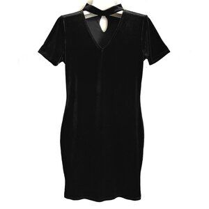 Black velvet mini dress. Size M. Short sleeve. Nice